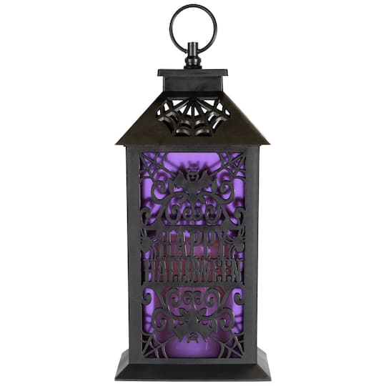 Michaels, 11" Black Bats Happy Halloween LED Candle Lantern – Category: Lanterns